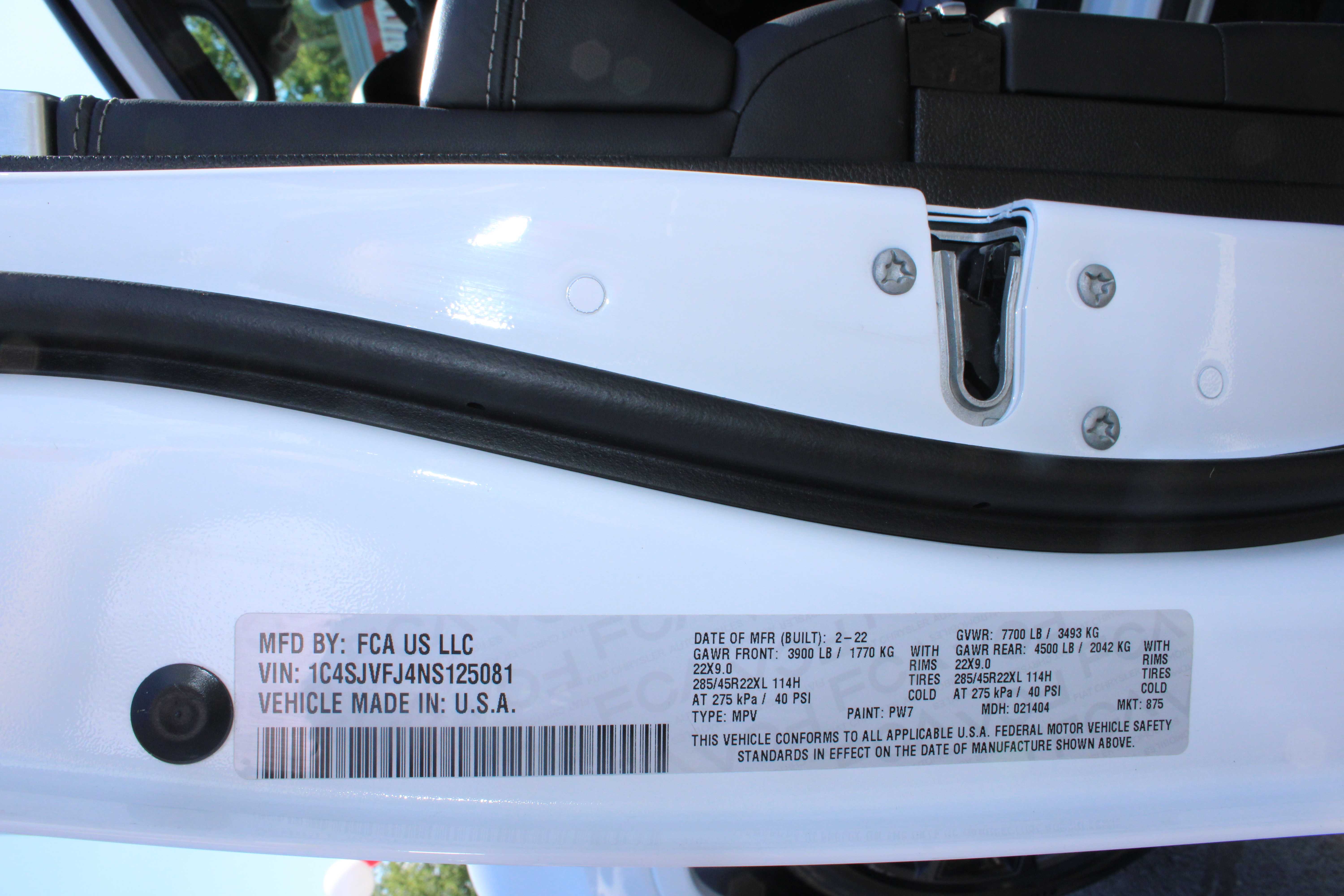 WHITE, 2022 JEEP GRAND WAGONEER Thumnail Image 9