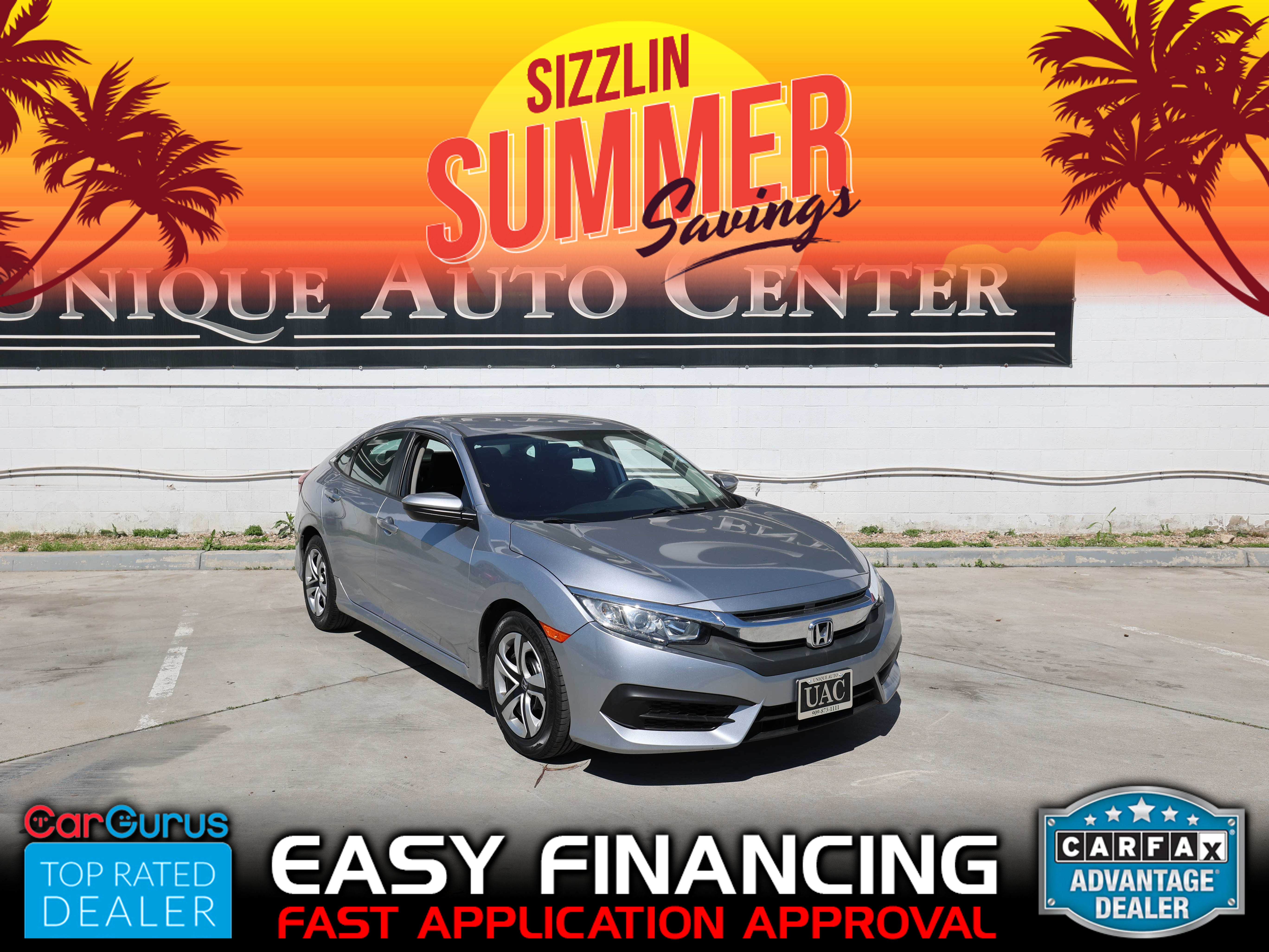 SILVER, 2017 HONDA CIVIC Image 