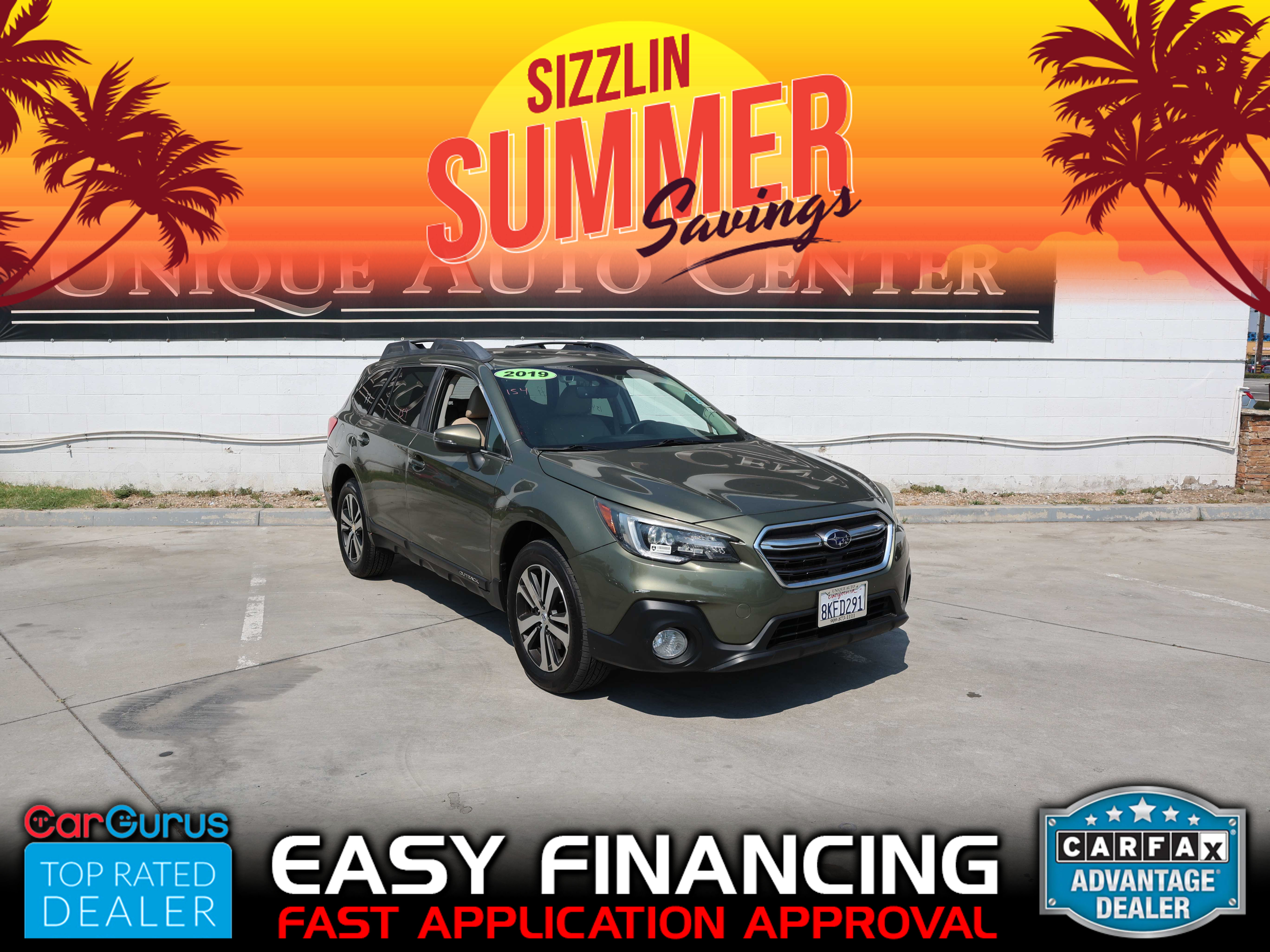 GREEN, 2019 SUBARU OUTBACK Image 1