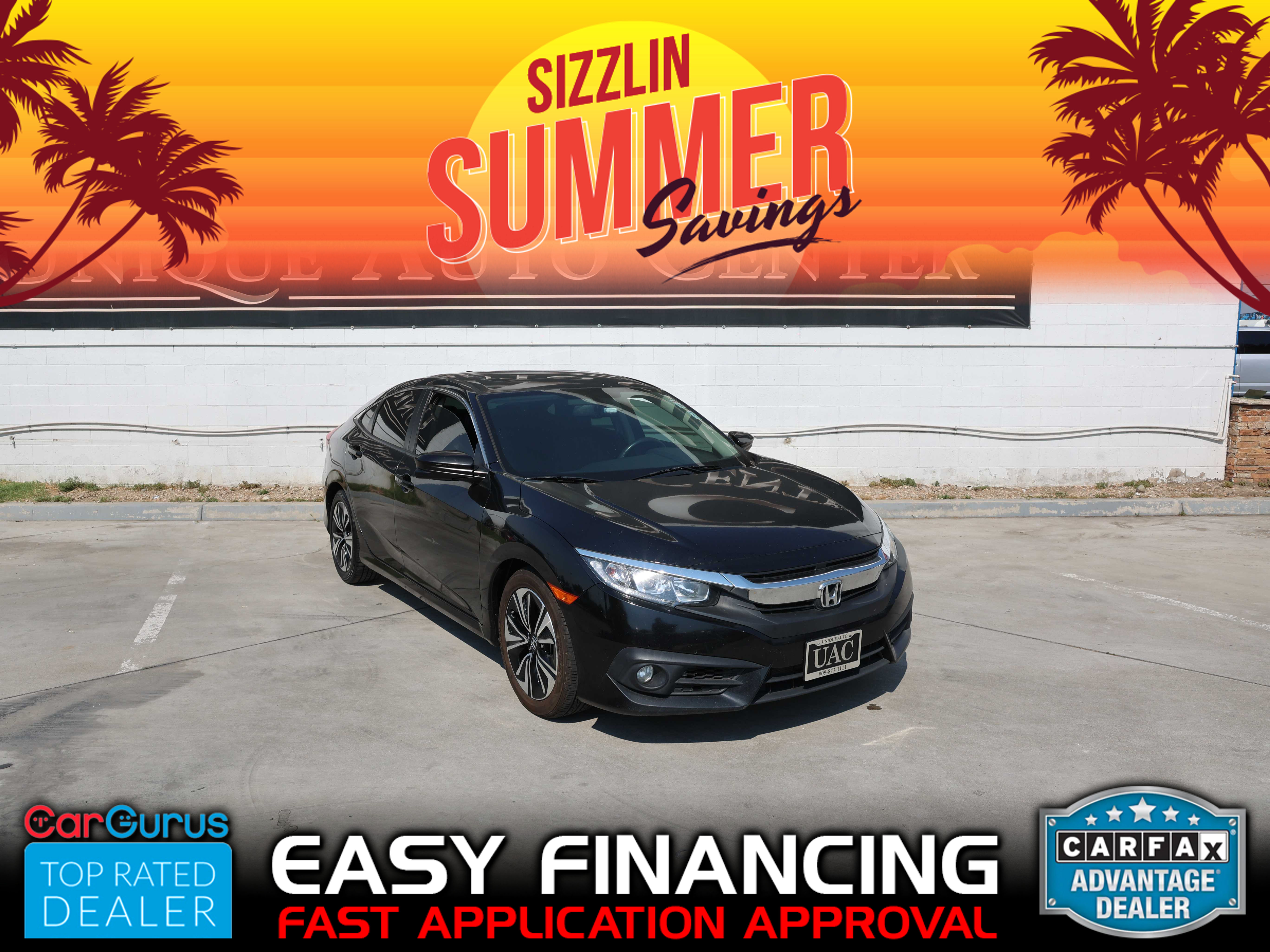 BLACK, 2018 HONDA CIVIC Image 