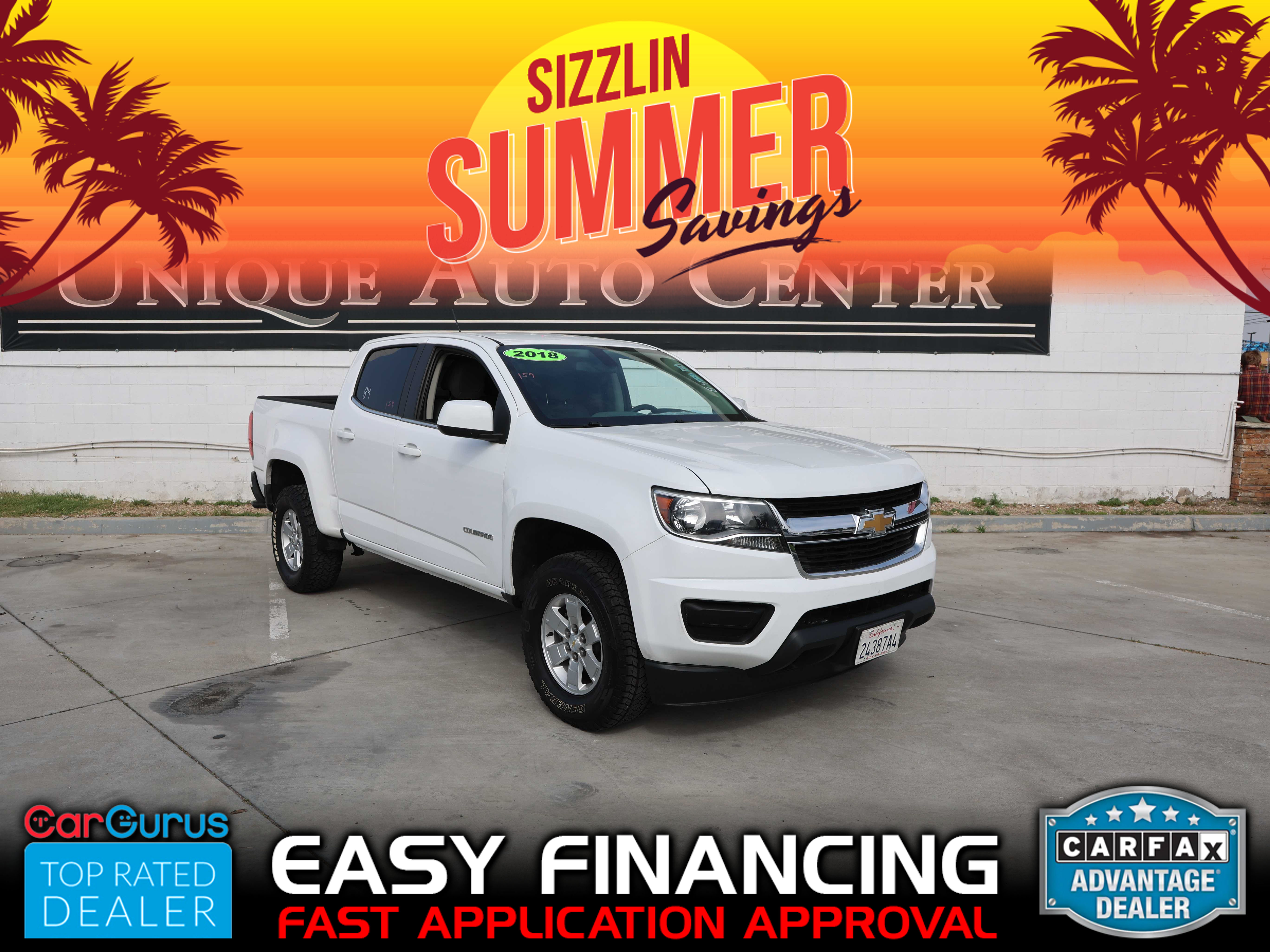 WHITE, 2018 CHEVROLET COLORADO CREW CAB Thumnail Image 1