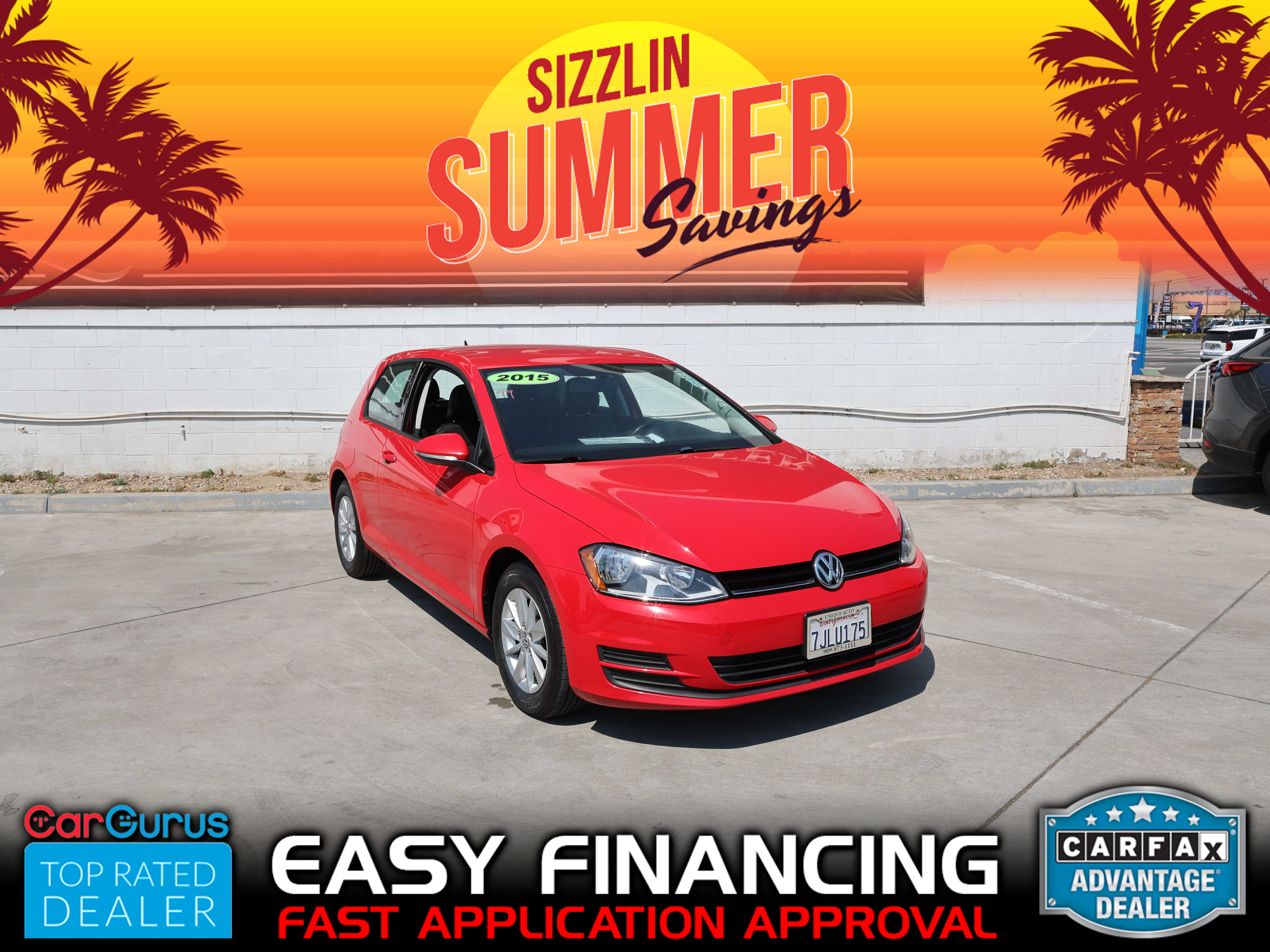 RED, 2015 VOLKSWAGEN GOLF Image 