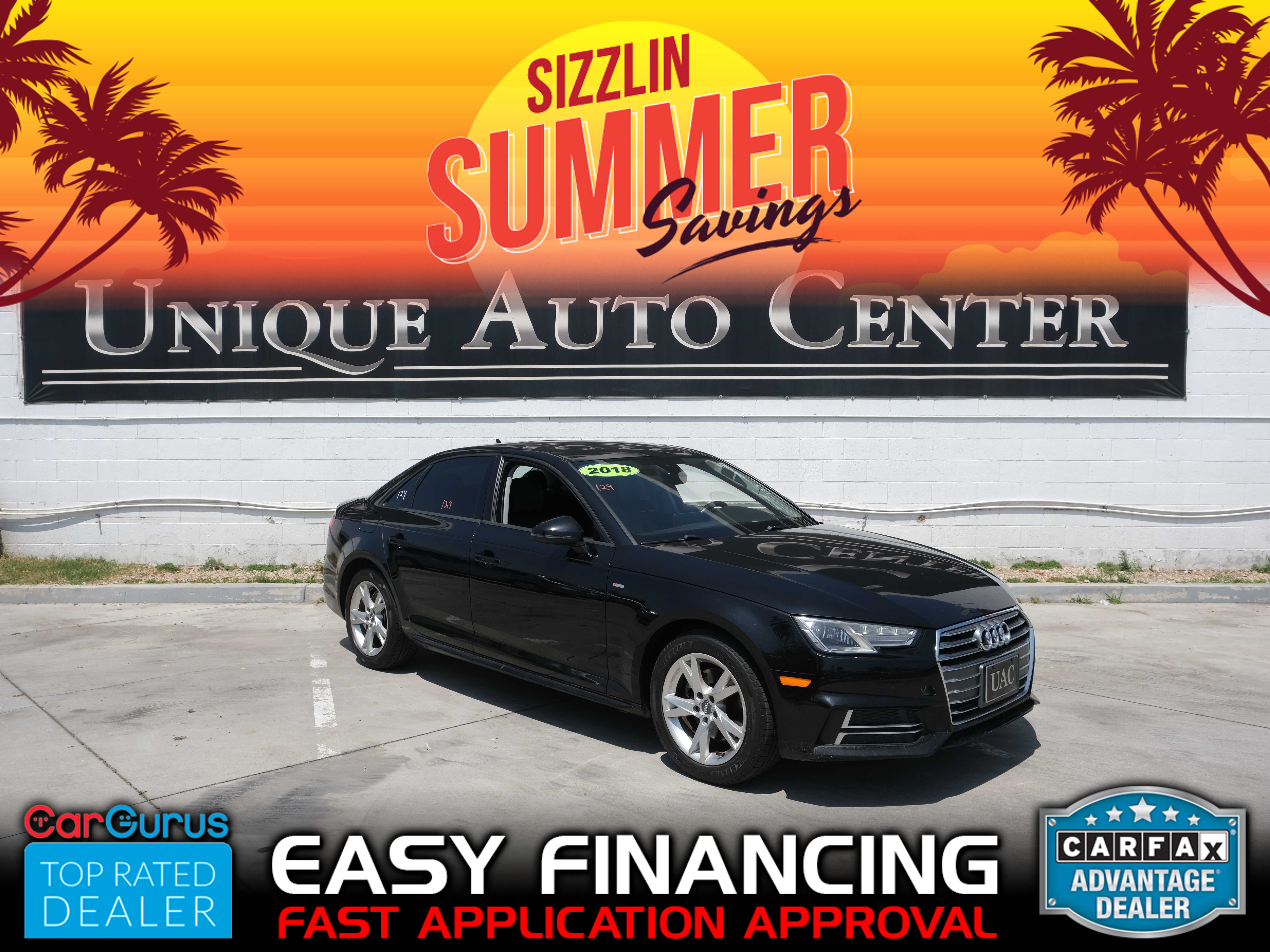 BLACK, 2018 AUDI A4 Image 1