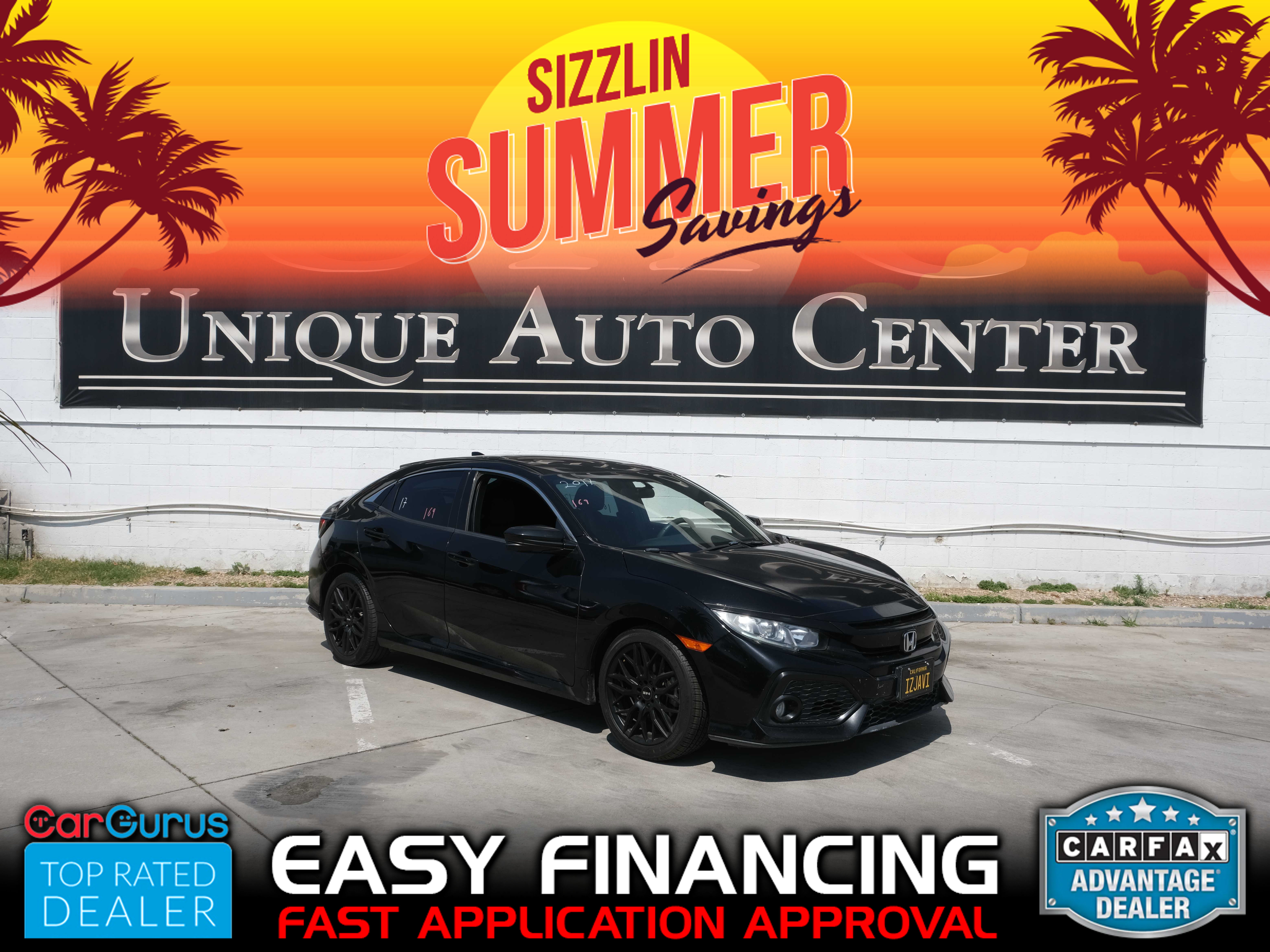 BLACK, 2017 HONDA CIVIC Image 1