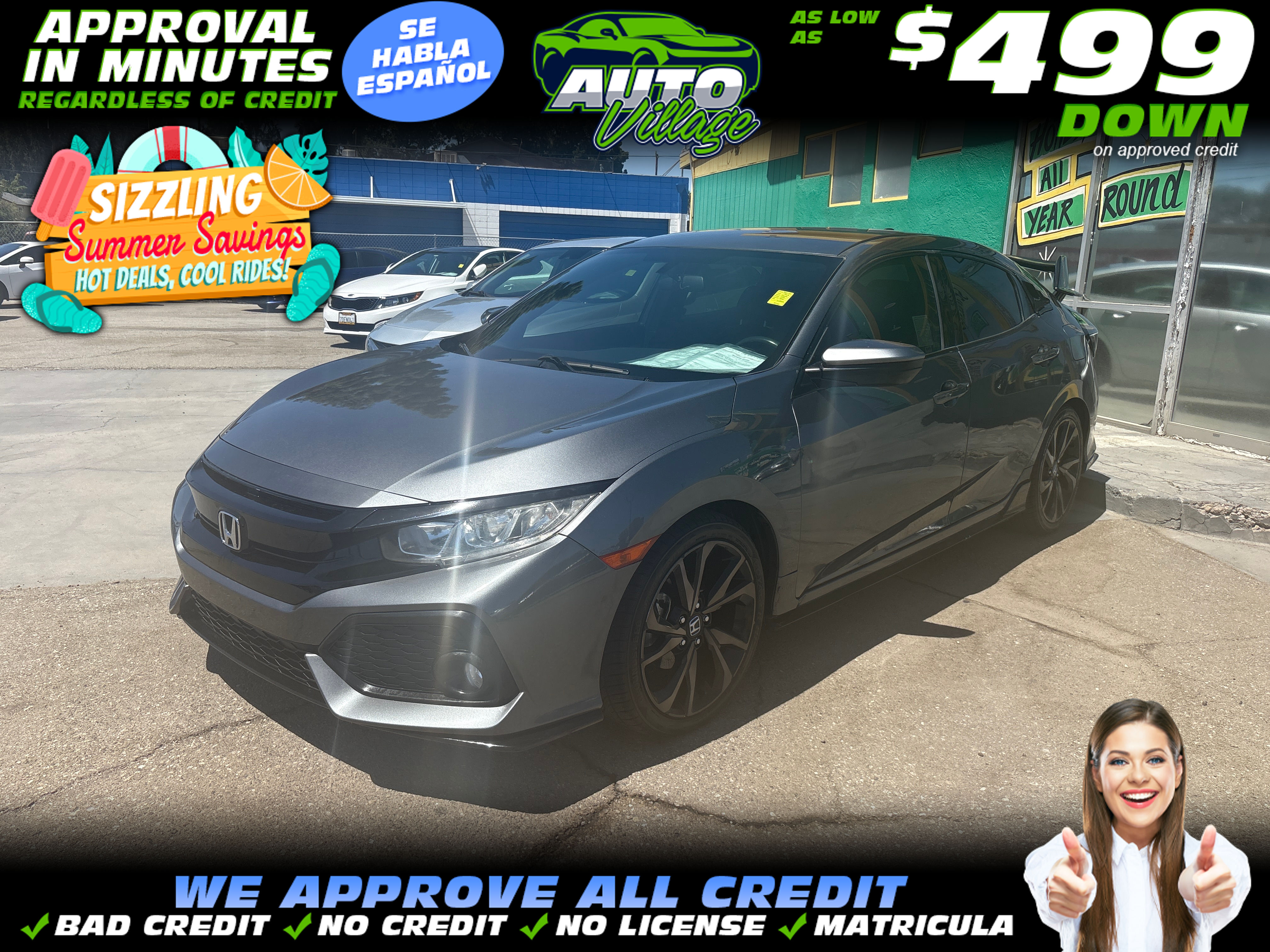 GRAY, 2018 HONDA CIVIC Image 