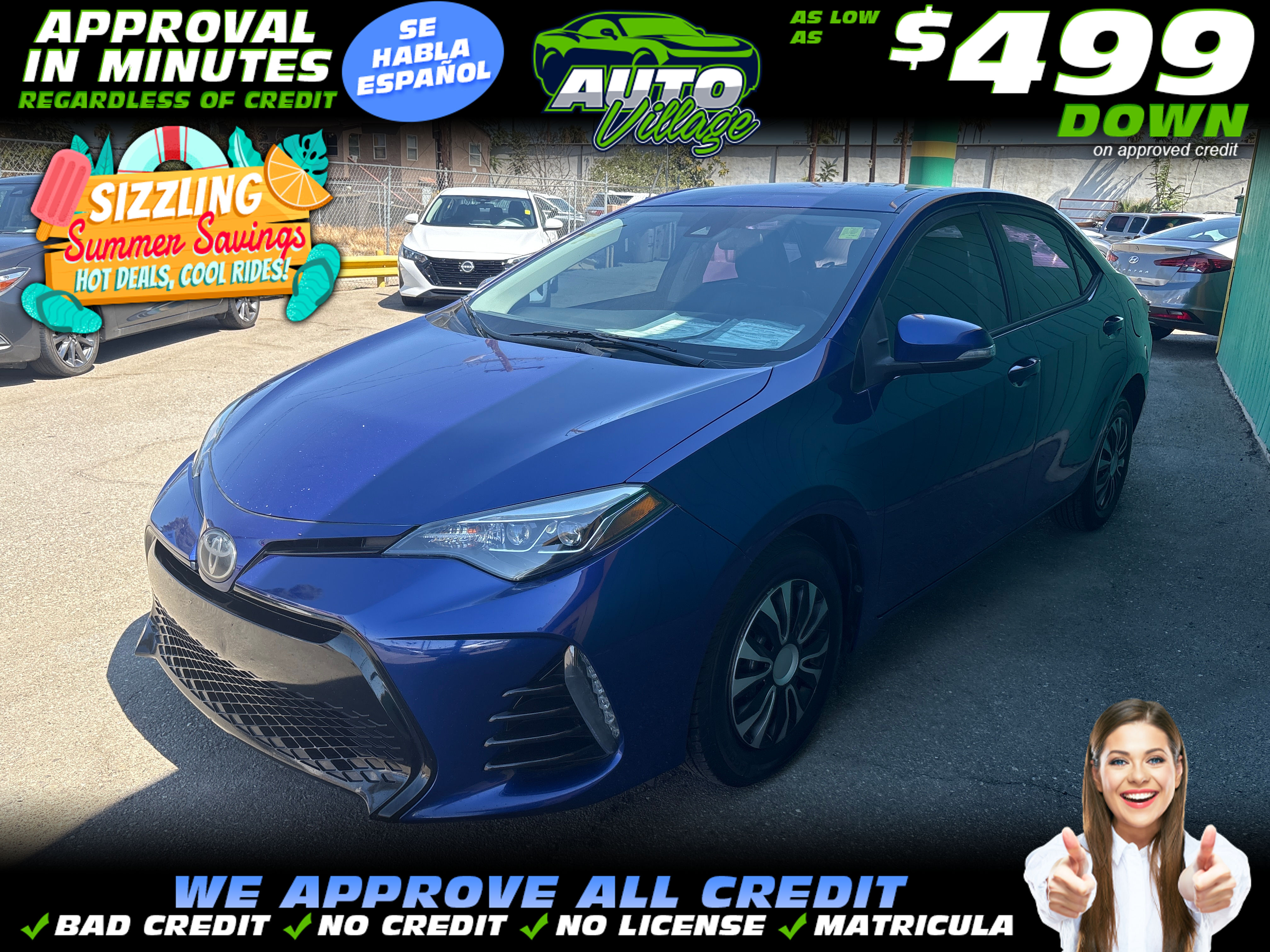 BLUE, 2019 TOYOTA COROLLA Image 