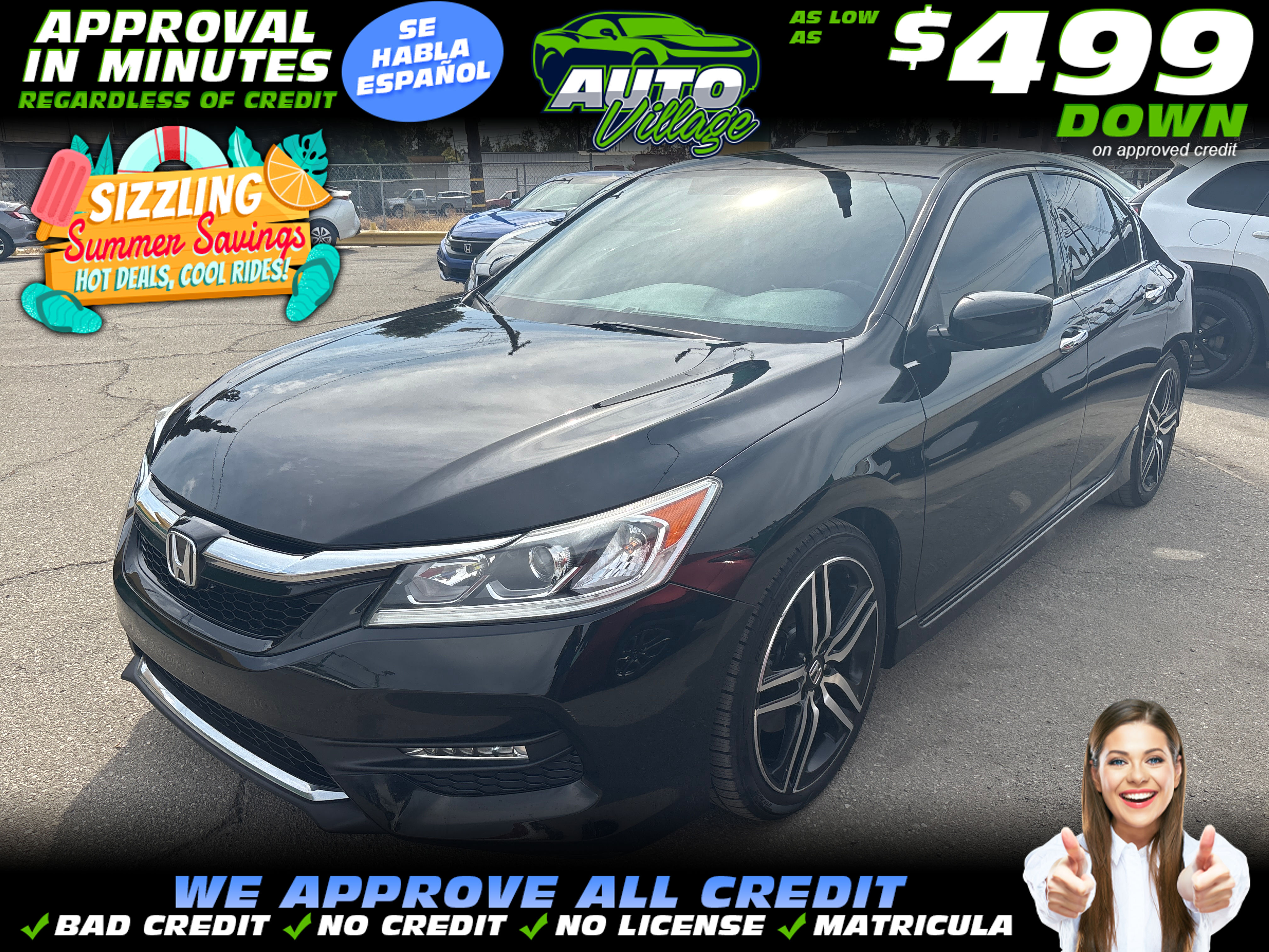 BLACK, 2017 HONDA ACCORD Image 