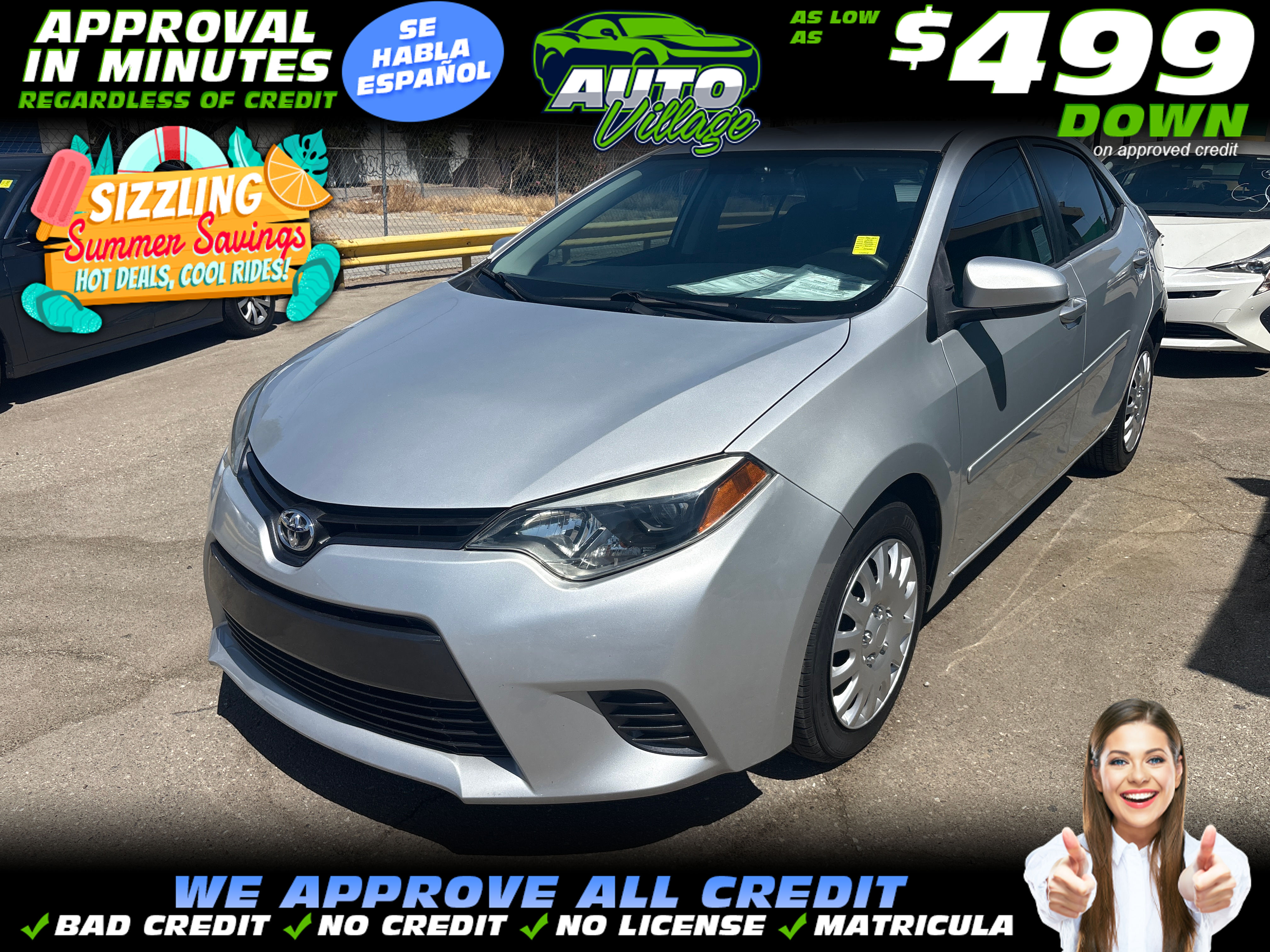 SILVER, 2015 TOYOTA COROLLA Image 