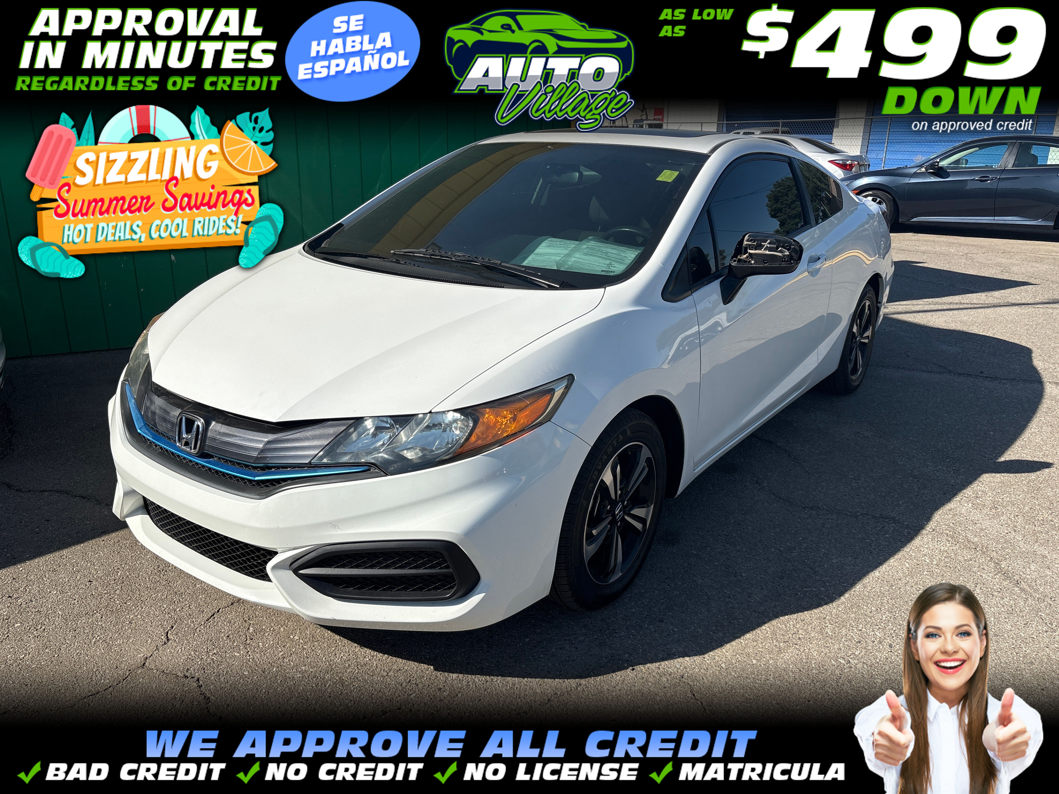 WHITE, 2015 HONDA CIVIC Image 