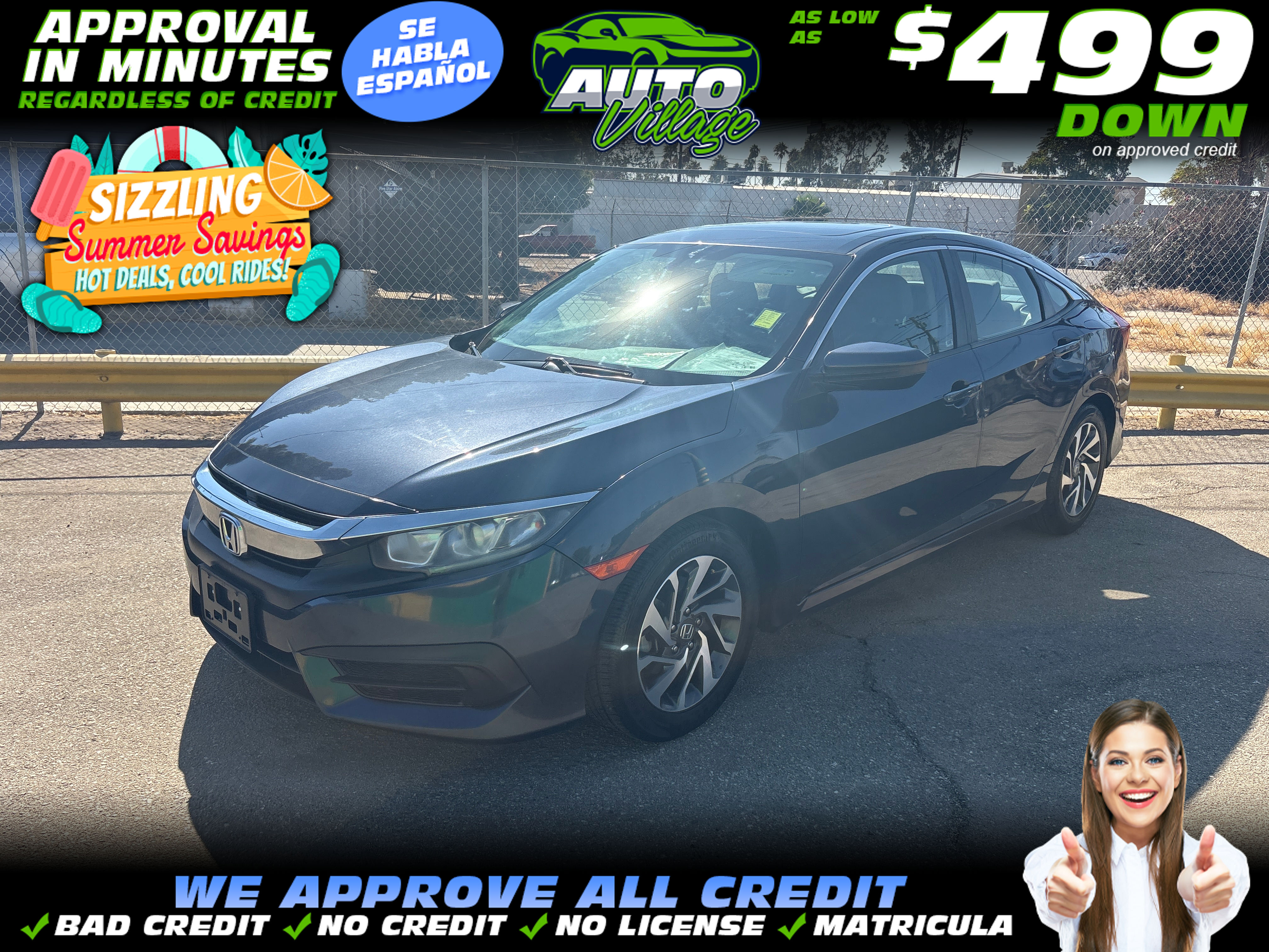 GRAY, 2017 HONDA CIVIC Image 