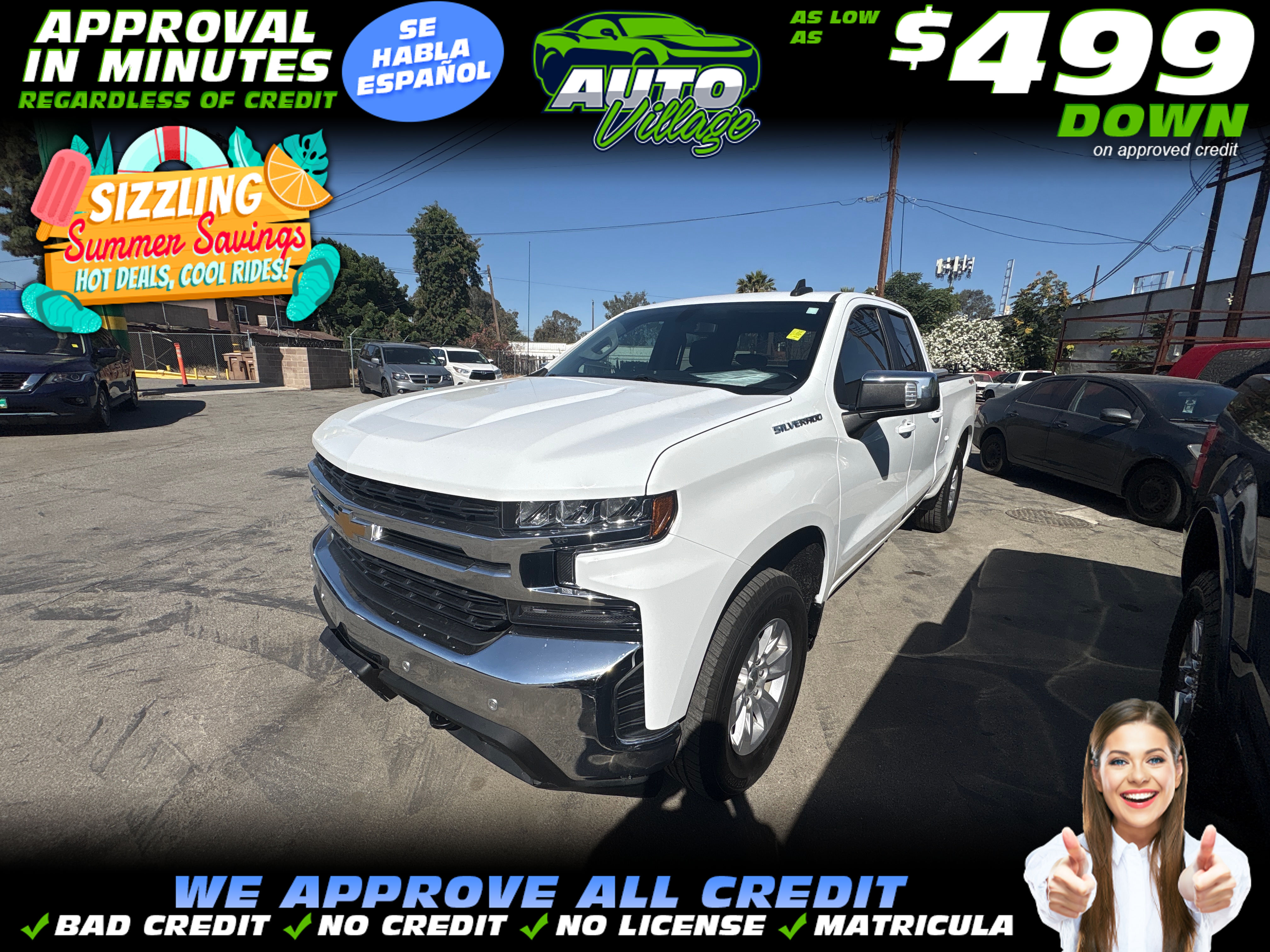 WHITE, 2020 CHEVROLET SILVERADO 1500 DOUBLE CAB Thumnail Image 1