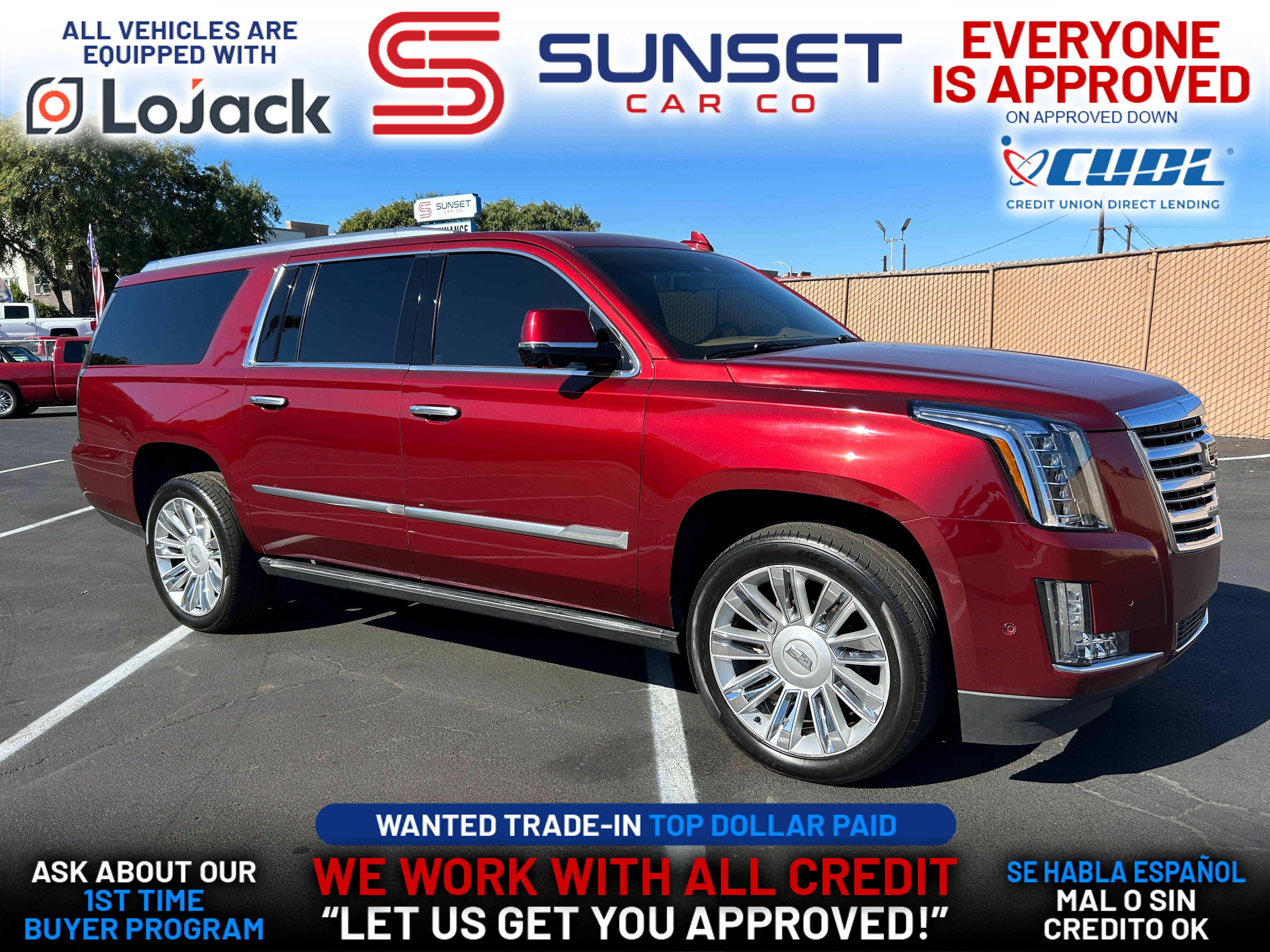 BURGUNDY, 2017 CADILLAC ESCALADE ESV Image 