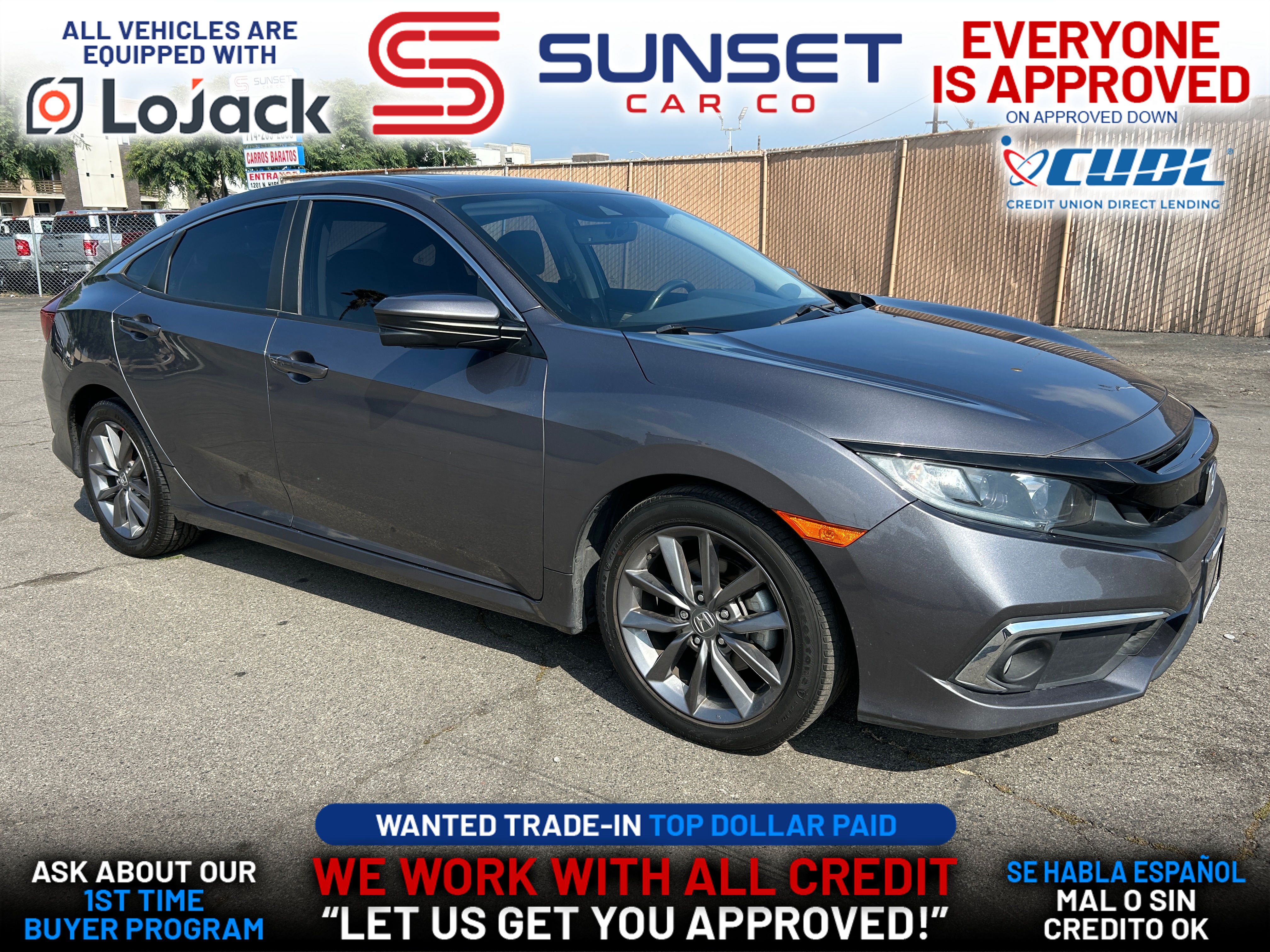 GRAY, 2019 HONDA CIVIC Thumnail Image 1