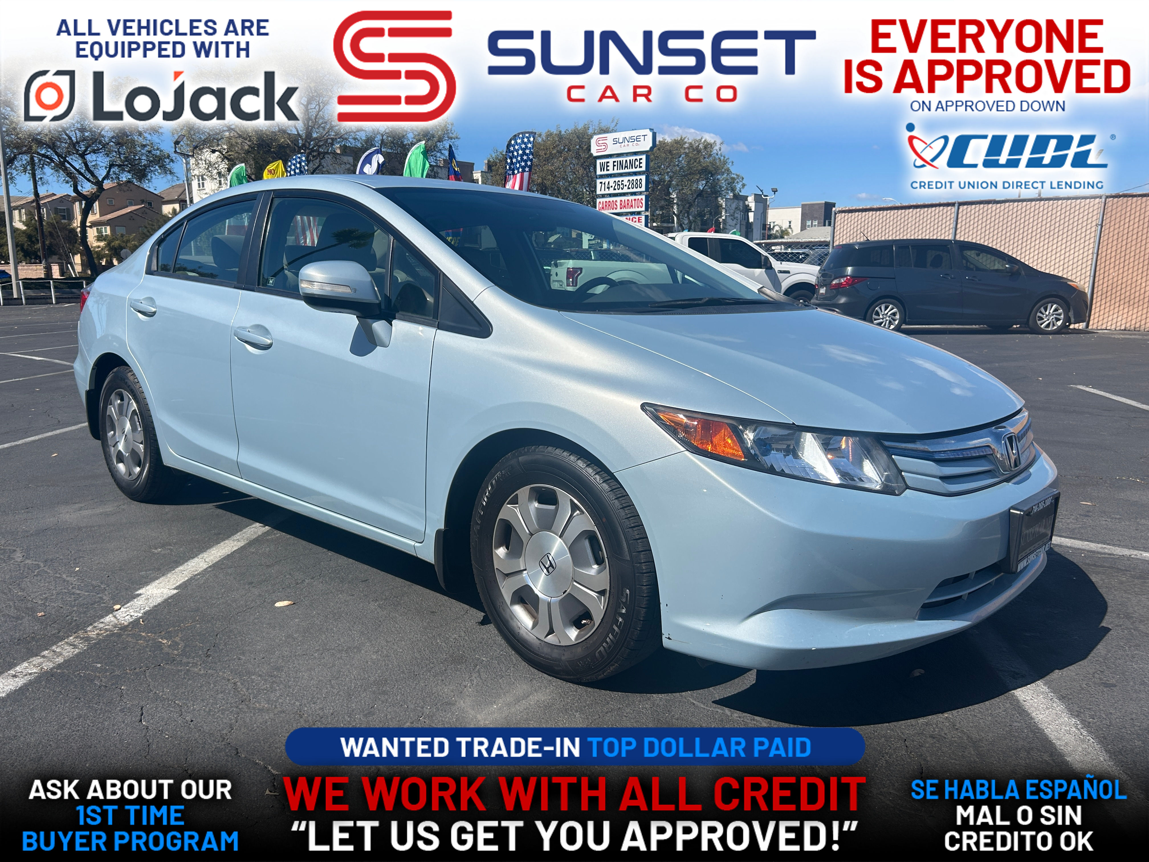 BLUE, 2012 HONDA CIVIC Image 