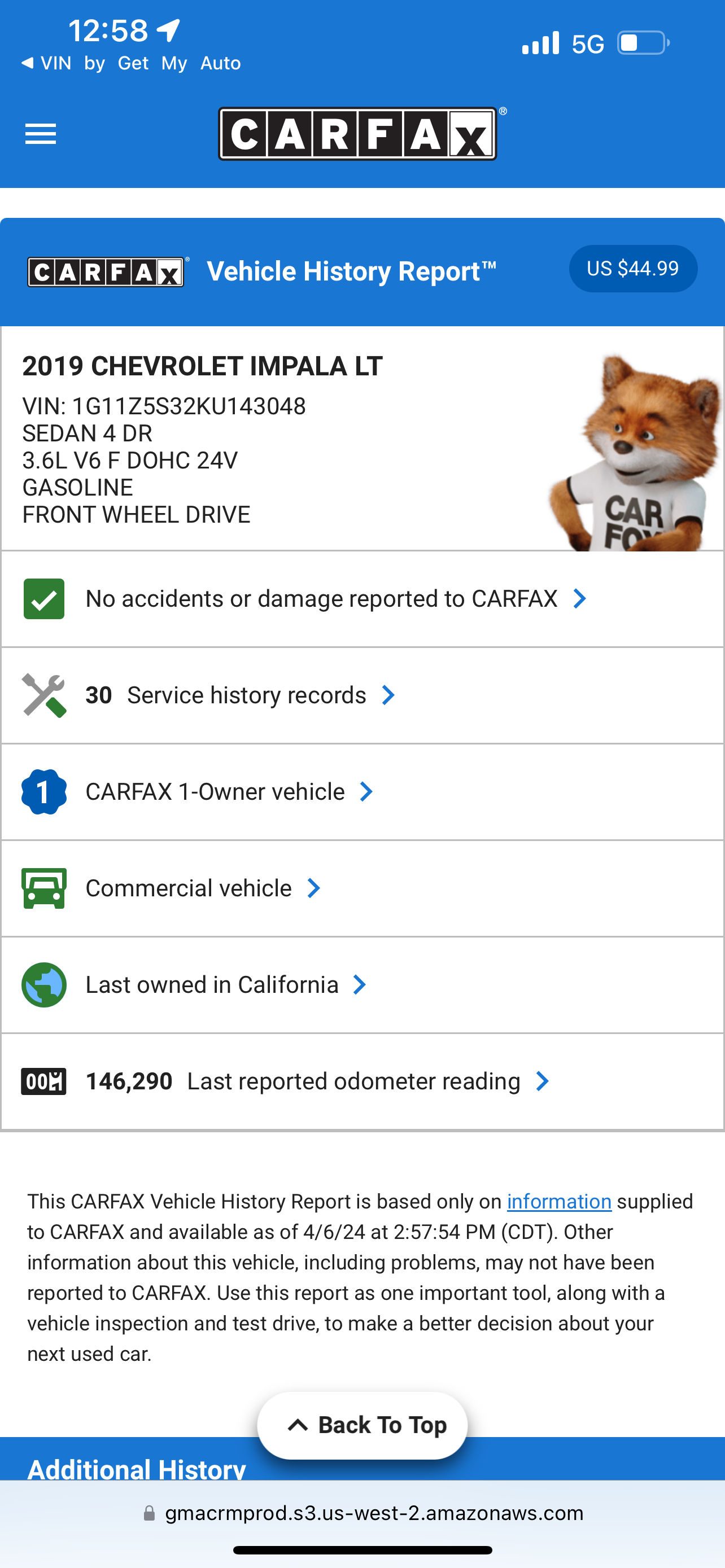 N / A, 2019 CHEVROLET IMPALA Image 14