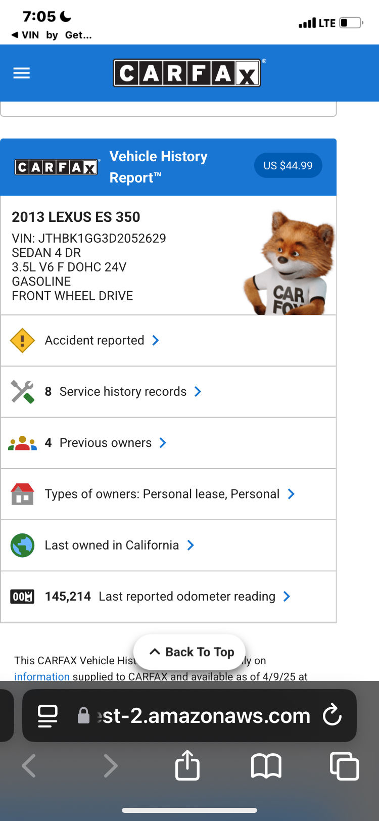 N / A, 2013 LEXUS ES Image 13